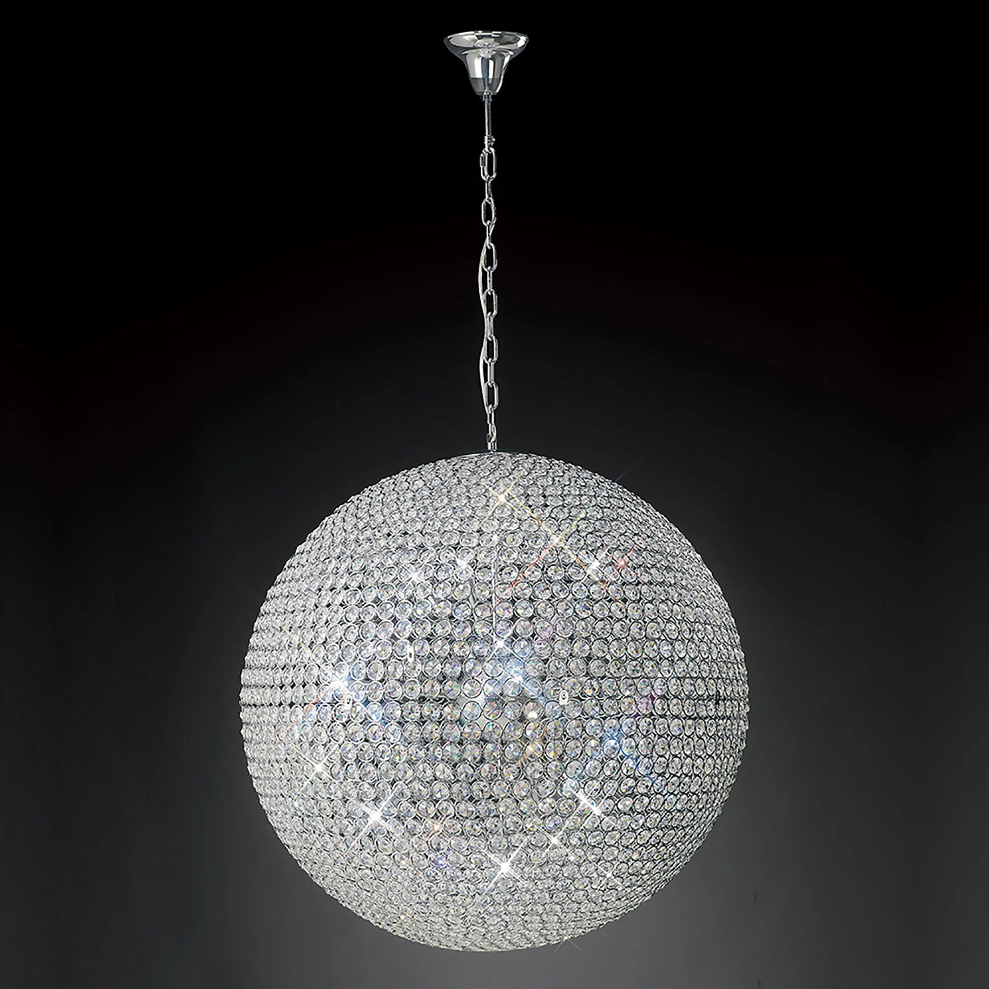 IL30202  Ava Crystal Pendant 12 Light (25.5kg) Polished Chrome